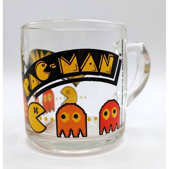 Vintage 1982 Glass Coffee Mug Pac Man Libbey Bally Midway Mfg. Co. - Picture 1 of 5